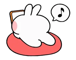 🎶 кролик, мультфильм, милый, музыка, расслабляющий, сон, мечты telegram sticker