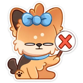 🙅‍♂ chien, animal, animal de compagnie, non, faux, rejeter telegram sticker