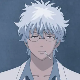 🥢 Gintoki Sakata Gintama Anime, Gintama, Gintoki, Sakata, Mangá, Óculos, Cigarro whatsapp sticker