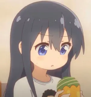☁️ Anime, Mädchen, Cartoon, Süß, Essen, Nahrung telegram sticker