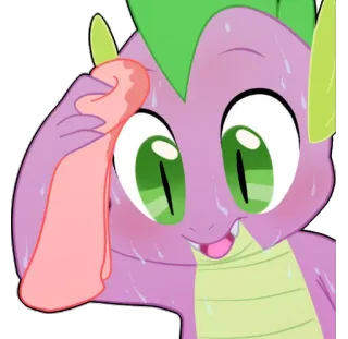 😳 Spike My Little Pony Spike, My Little Pony, Sweating, Cartoon, Dragon telegram sticker