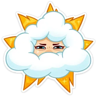 ☀️ เมฆ, ดาว, ใบหน้า, อากาศ, ภาพประกอบ, สติกเกอร์ telegram sticker