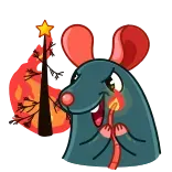 😈 หนู, คริสต์มาส, การเฉลิมฉลอง, การ์ตูน, วันหยุด, น่ารัก telegram sticker