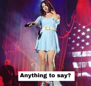 🎤 Lana Del Rey Anything to say? cantora, performance, concerto, mulher, Lana Del Rey, palco telegram sticker