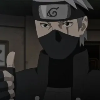 🗡️ Kakashi Naruto anime, cartoon, kakashi, naruto, thumbs up telegram sticker