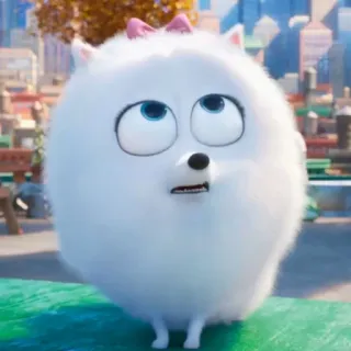 ❄️ Gidget The Secret Life of Pets Гиджет, собака, белая собака, Тайная жизнь домашних животных, милый, пушистый whatsapp sticker