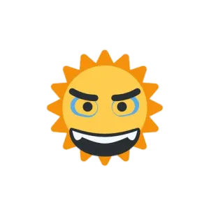 🌞 sol, malvado, emoji, dibujos animados, pegatina telegram sticker