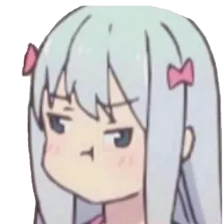 😑 Anime, Garota, Expressão, Fofo, Desenho animado telegram sticker