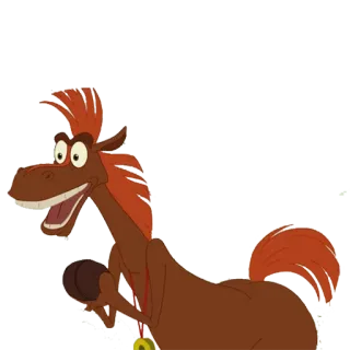 🤗 Hoạt hình, Ngựa, Động vật, Nâu, Dễ thương telegram sticker