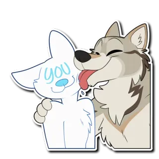 👅 You animale, lupo, cane, amico, carino, amore telegram sticker