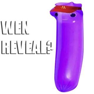 ❓ WEN REVEAL? pergunta, roxo, personagem, engraçado, revelar whatsapp sticker