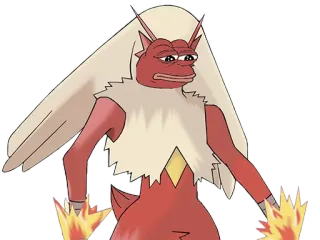 🔼 Pepe, Pepe o Sapo, Blaziken, Pokémon, Meme, Triste, Cultura da Internet telegram sticker