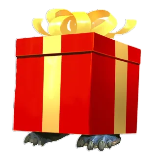 🎁 regalo, presente, rojo, amarillo, cinta, festivo, tortuga, sorpresa telegram sticker
