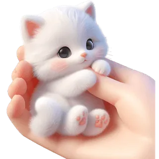 🐱 gatto, gattino, carino, soffice, animale, animale domestico, mano telegram sticker