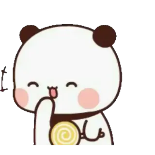😜 パンダ, 可愛い, 漫画, 動物, かわいい, ステッカー, ロリポップ telegram sticker