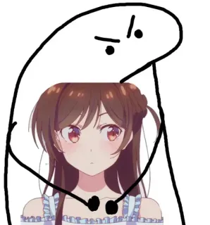 ❤️ Аниме, Персонаж, Мем, Florkofcows telegram sticker