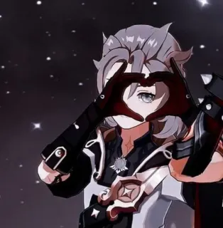 ✨ Albedo Genshin Impact Albedo, Genshin Impact, anime, videogioco, personaggio, cuore, fantasy telegram sticker