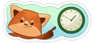 😏 Panda rojo, Reloj, Pegatina, Dibujos animados, Animal telegram sticker