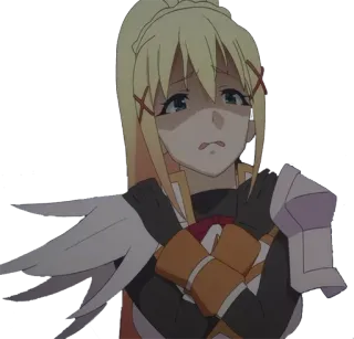 😓 Darkness Konosuba 动漫, 黑暗, 为美好的世界献上祝福！, 绅士, 受虐狂 telegram sticker