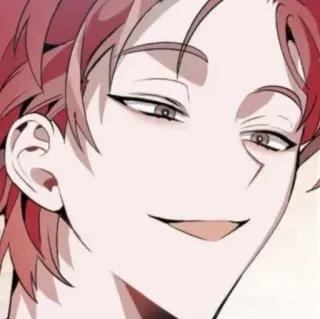 🥀 Anime, Manga, Personaje, Sonrisa burlona, Pelo rojo, Hombre telegram sticker
