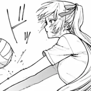 🎧 volley-ball, sport, anime, manga, fille, sueur, action telegram sticker