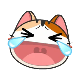 😂 แมว, อิโมจิ, ร้องไห้, เศร้า, น้ำตา, น่ารัก, การ์ตูน, สติกเกอร์ telegram sticker