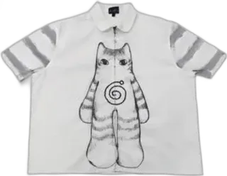 🌿 cat, shirt, clothing, animal, fashion, spiral, design telegram sticker