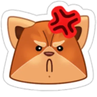 😮 perro, enojado, furioso, molesto, dibujos animados, emoji telegram sticker