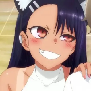 🌟 Nagatoro Don't Toy with Me, Miss Nagatoro Anime, Katzenohren, überheblich, Anime Mädchen, Cartoon, Nagatoro, Charakter whatsapp sticker