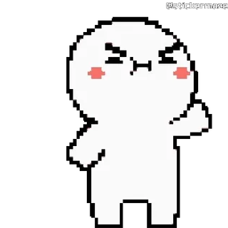 😤 Pixel art, Boos, Cartoon, Personage, Emoticon, Illustratie telegram sticker