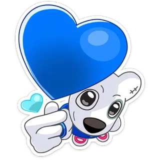 💙 心, 爱, 可爱, 人物, 动物, 插画, 贴纸 telegram sticker