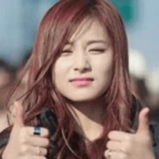 👍 woman, thumbs up, positive, korean, joyful, approval telegram sticker