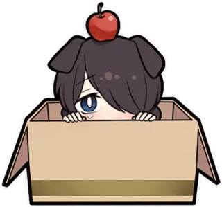 🍎 Anime, Niedlich, Box, Apfel, Charakter, Kawaii whatsapp sticker