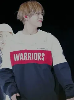 🎐 WARRIORS uomo, persona, capelli biondi, abbigliamento casual, felpa whatsapp sticker