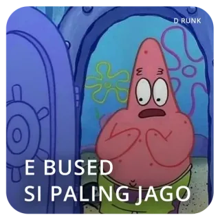 😯 Patrick Star SpongeBob SquarePants E BUSED SI PALING JAGO Patrick Estrela, Bob Esponja, desenho animado, Nickelodeon telegram sticker