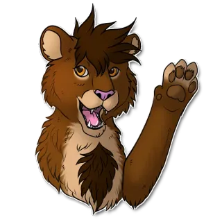 👋 dessin animé, animal, petit, illustration, art, amical, salut whatsapp sticker