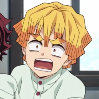 💛 Zenitsu Agatsuma Demon Slayer anime, demon slayer, zenitsu, character, scared, expression, manga whatsapp sticker