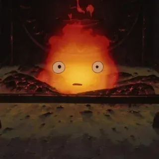 🔥 Calcifer Howl's Moving Castle кальцифер, огонь, аниме, студия гибли, ходячий замок, милый telegram sticker