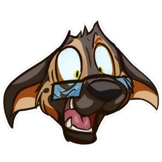 😱 Hund, Cartoon, Brille, Tier, Figur, Ausdruck telegram sticker
