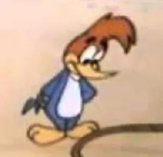 🙃 Woody Woodpecker cartone animato, uccello, divertente, retrò, animazione, Woody Woodpecker whatsapp sticker