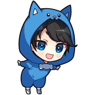 😀 Chibi, Animé, Dessin animé, Mignon, Chien, Combinaison, Personnage telegram sticker