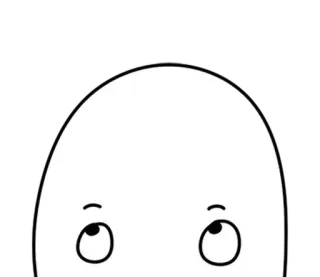 ⚪️ Dessin animé, Yeux, Regard vers le haut, Simple, Blob, Mignon, Animé whatsapp sticker