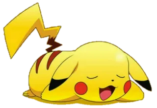 🤤 Pikachu Pokemon ปิกาจู, โปเกมอน, นอนหลับ, น่ารัก, การ์ตูน, อนิเมะ telegram sticker