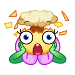 🤯 bunga, ledakan, terkejut, kartun, emotikon, terkejut telegram sticker