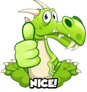 👍 NICE! dragon, thumbs up, nice, cartoon, reptile telegram sticker