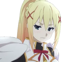 😒 Darkness Konosuba 动漫, 骑士, 女孩, 金发, 可爱 telegram sticker