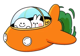 🌼 avião, fofo, animais, desenho animado telegram sticker