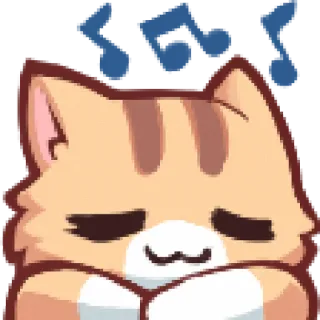 💤 kat, muziek, noten, schattig, blij telegram sticker