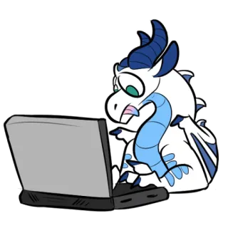 💻 龙, 电脑, 笔记本电脑, 卡通, 动物, 数码, 害怕 telegram sticker