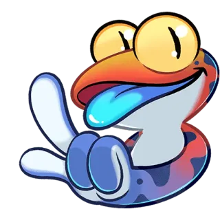 🙅‍♂️ Cartoon, Frosch, Figur, Süß, Freundlich, Zunge, Ausdruck telegram sticker